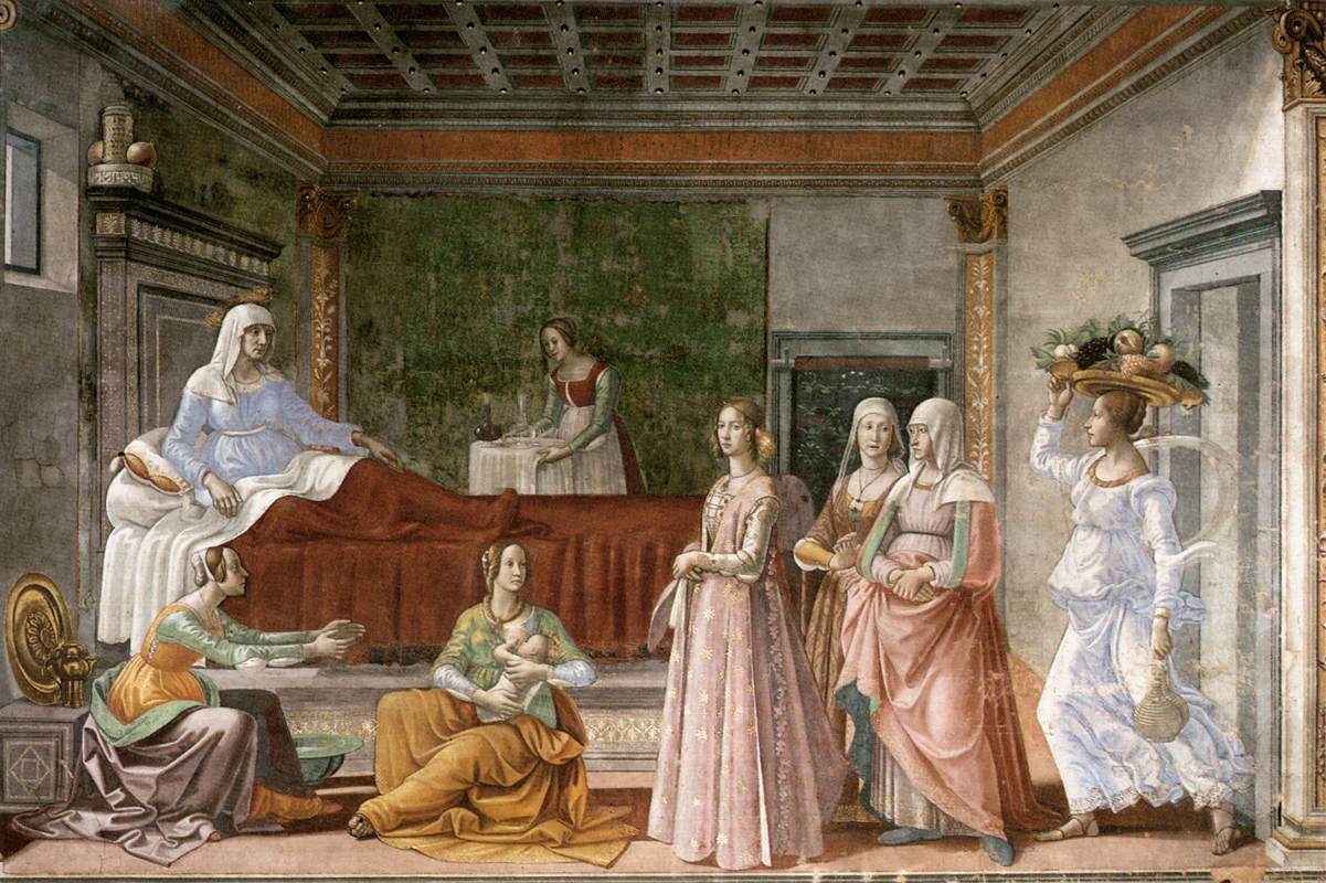 The Birth of John the Baptist by Domenico Ghirlandaio, Luke 1:57-66, Bible.Gallery