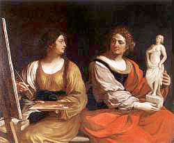 Allegory of Painting and Sculpture (1637) by Guercino